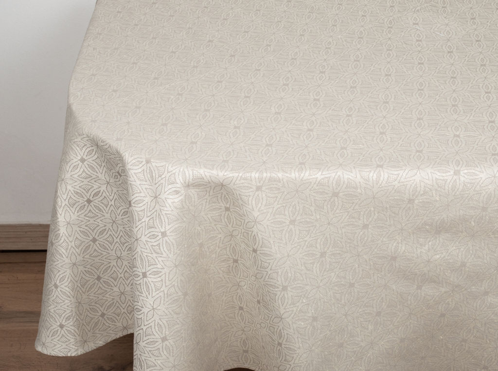 Скатерть круглая 21С256-ШР D204 "Лунный цветок" цв. 6 рис. 298 серый