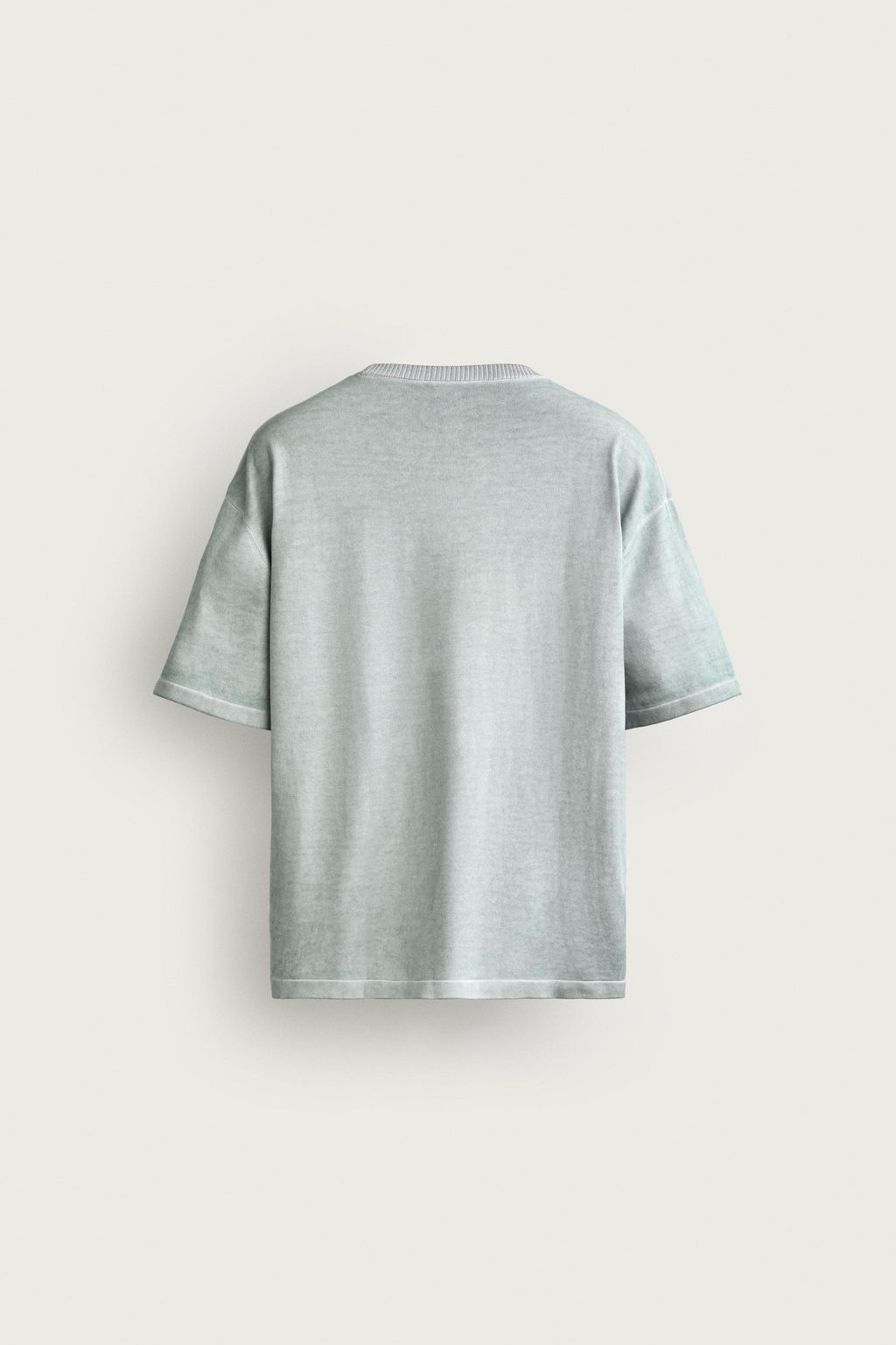 CAMISETA PUNTO EFECTO LAVADO / Celeste lavado - Zara фото 6