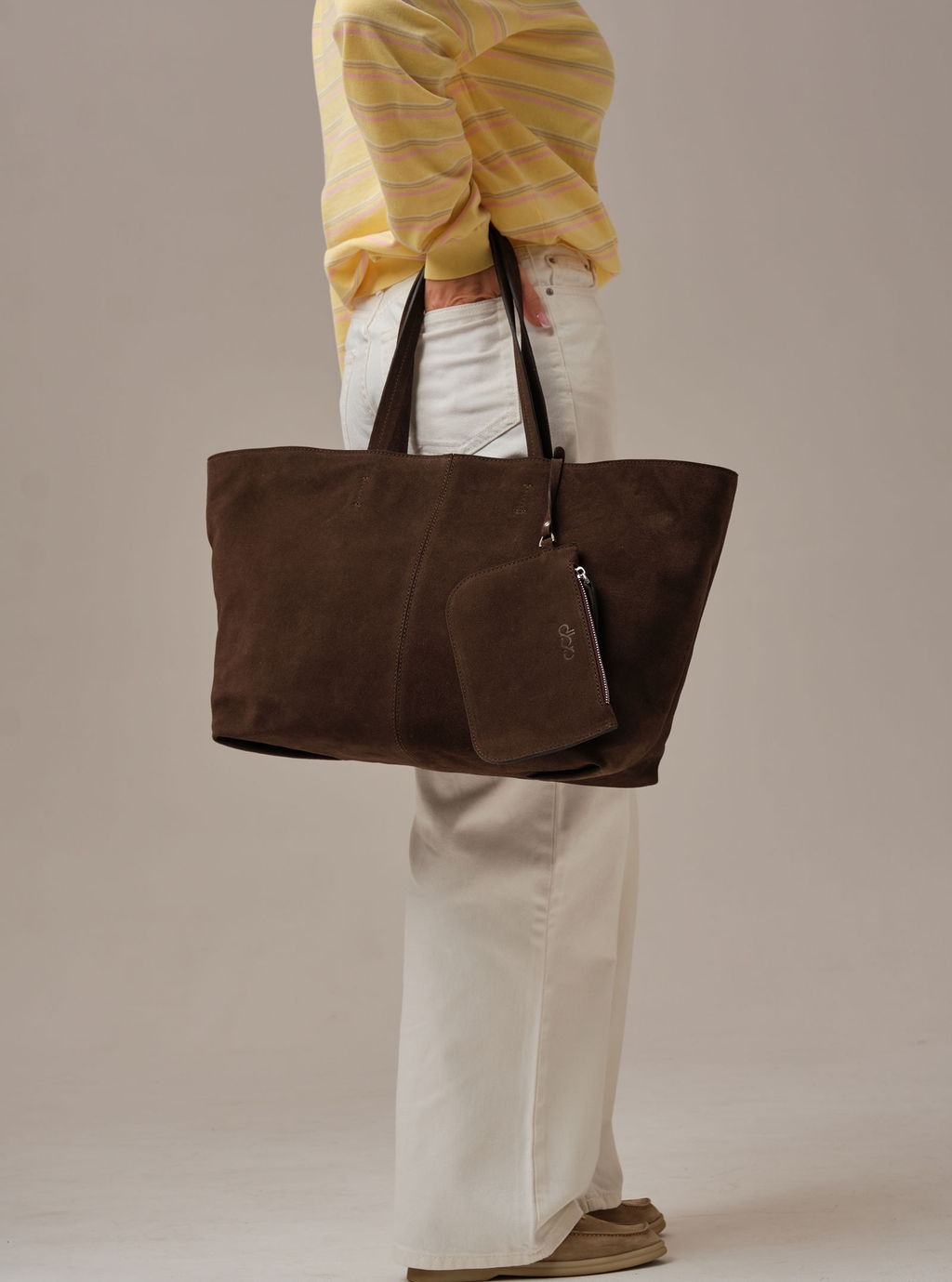 Замшевая сумка шоппер Texas DBR 31390 кофе фото 10