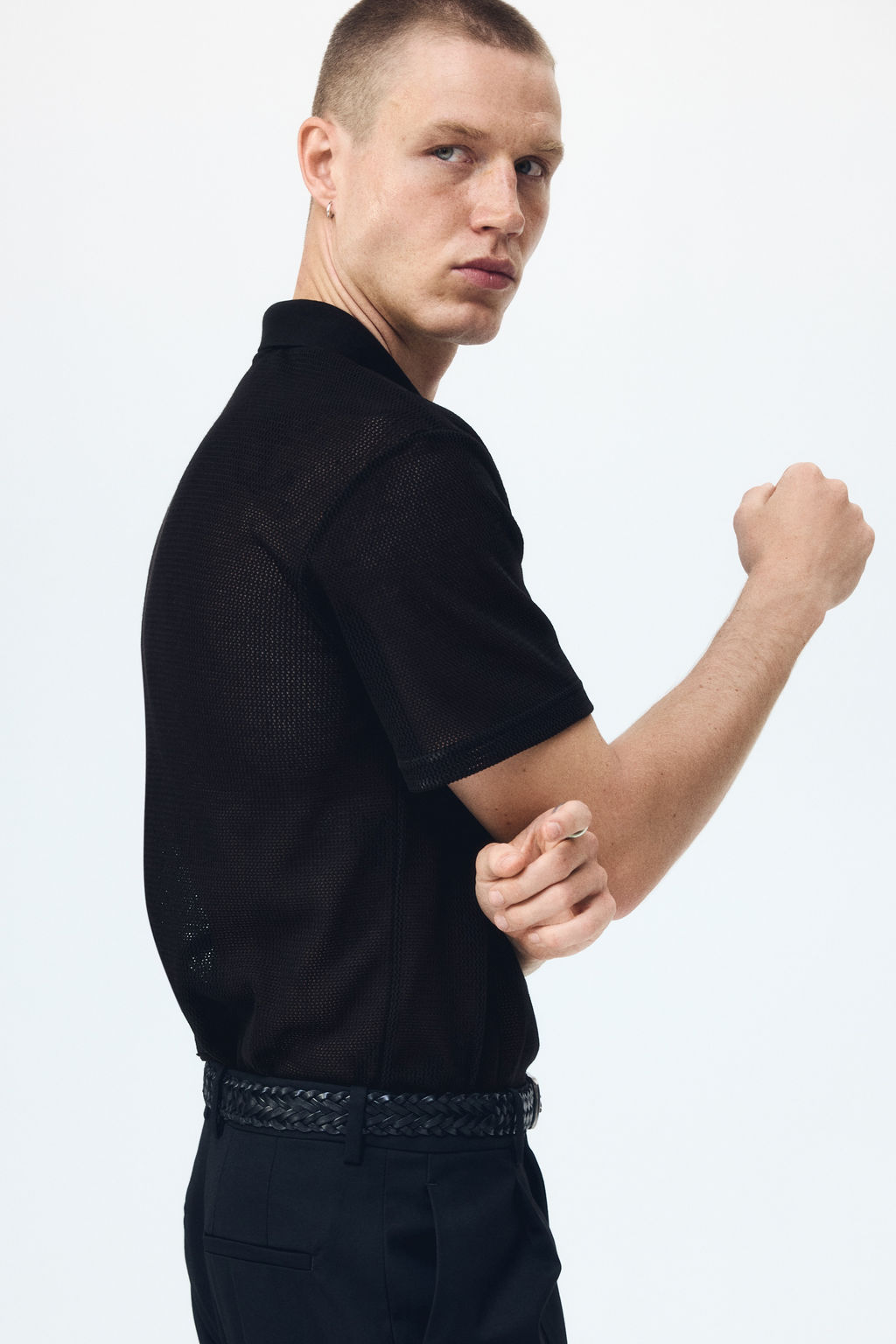 Polo en punto calado Regular Fit - H&m фото 7