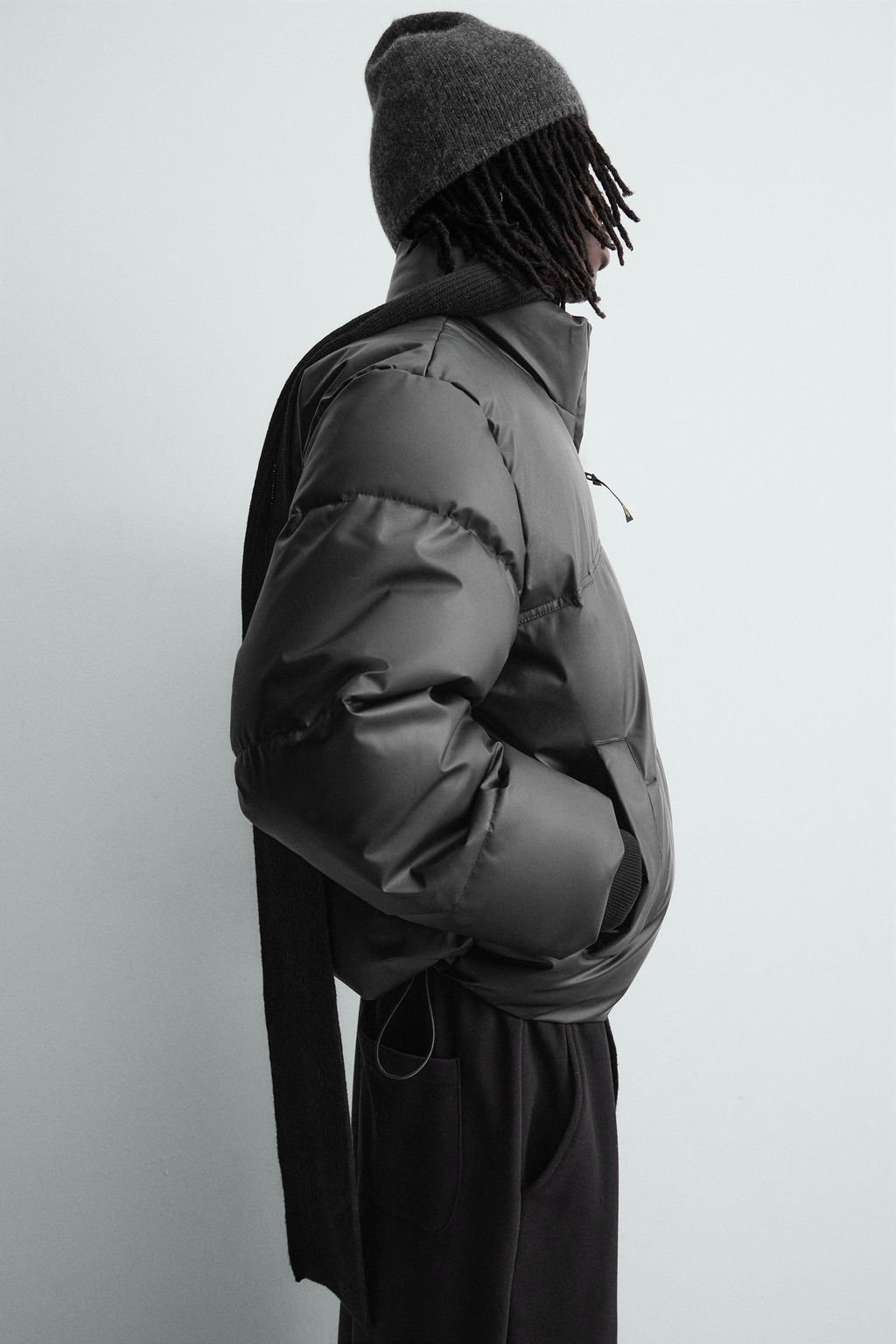 LEATHER EFFECT QUILTED JACKET - Zara фото 14