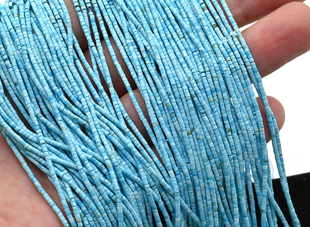 Бусины из бирюзы диски 1*1мм, 38см, 325 бусин Радуга камня