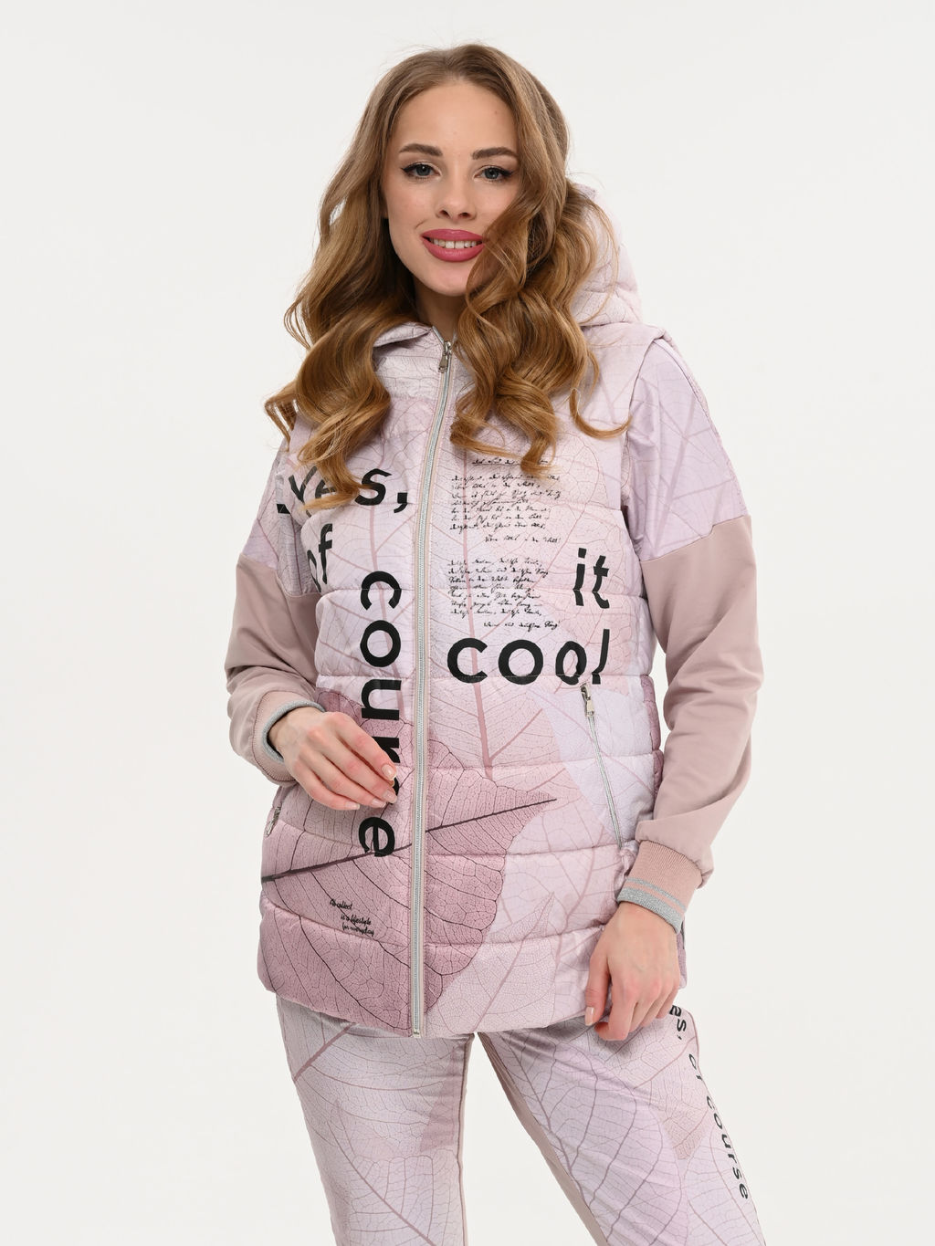 Уникальный стеганный жилет на синтепоне с принтом дизайнерской работы - А+б коллекция фото 4