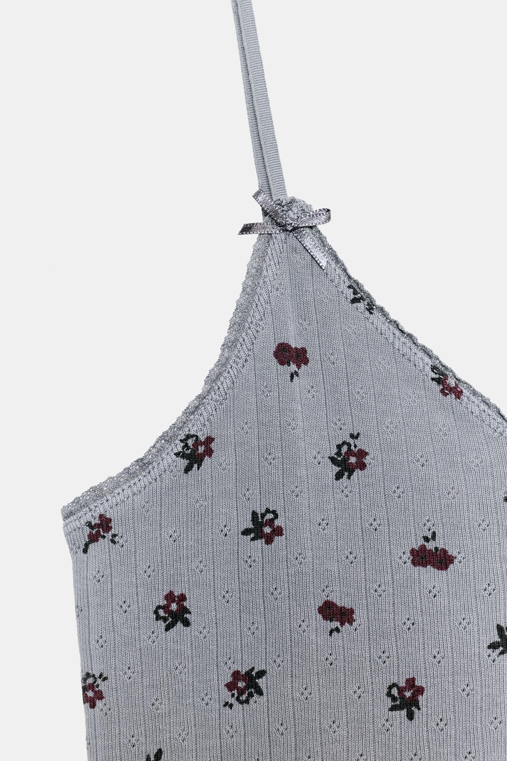 TOP POINTELLE FLORES / Gris - Zara фото 5