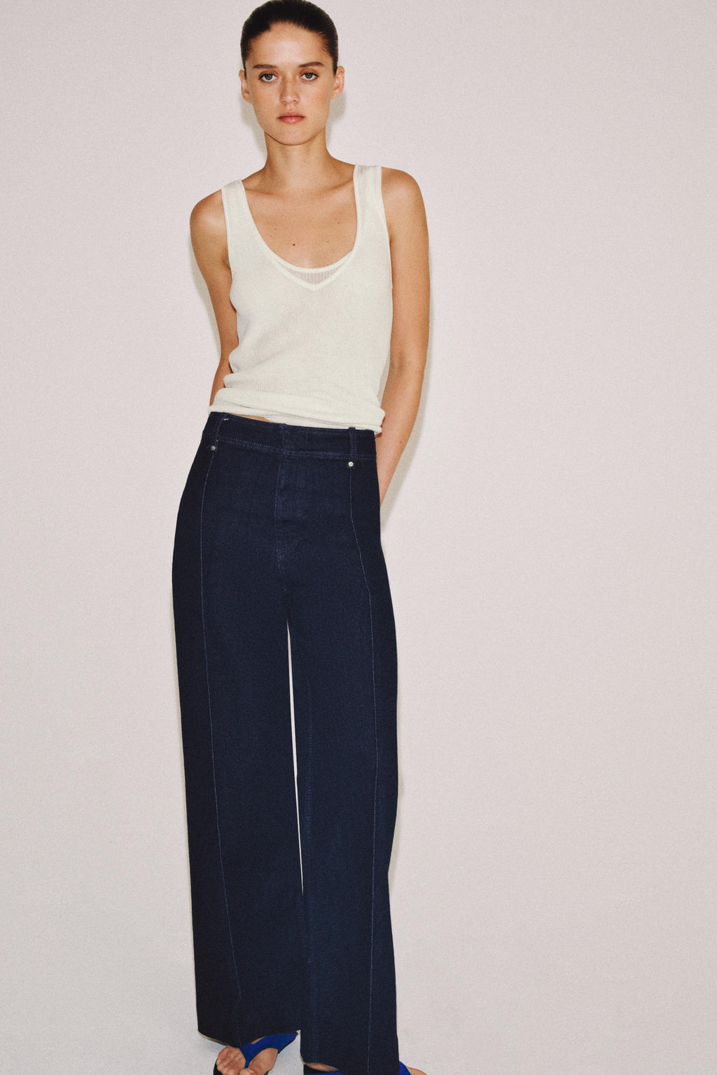 JEANS ZW COLLECTION TAILORED WIDE LEG TIRO ALTO / Azul