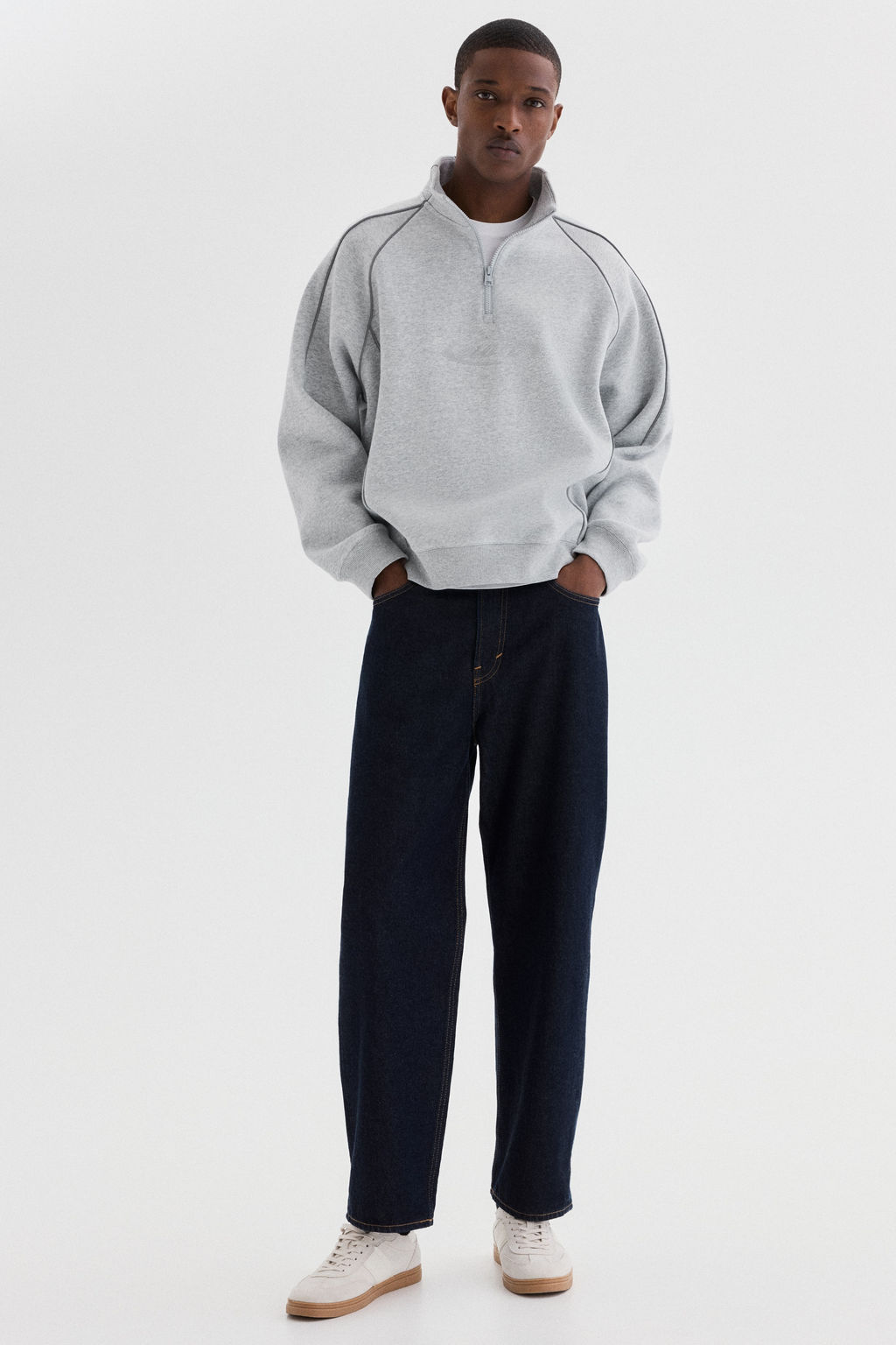 Sudadera con media cremallera Loose Fit - H&m фото 7