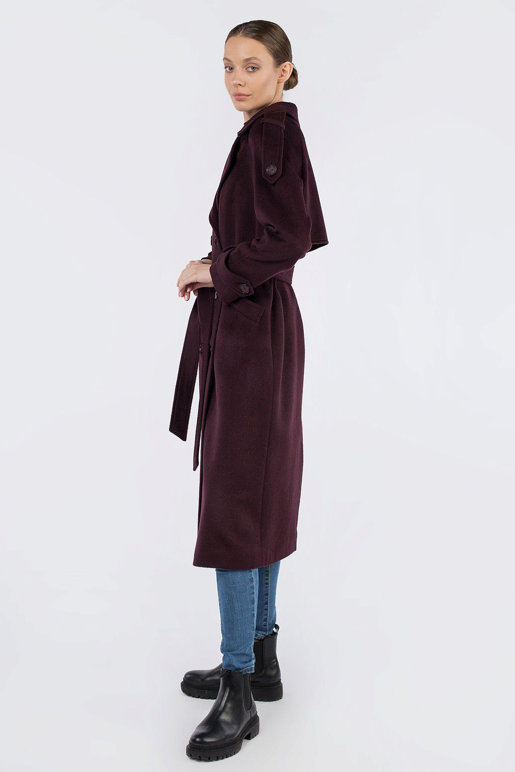 01-11365 Пальто женское демисезонное (пояс)