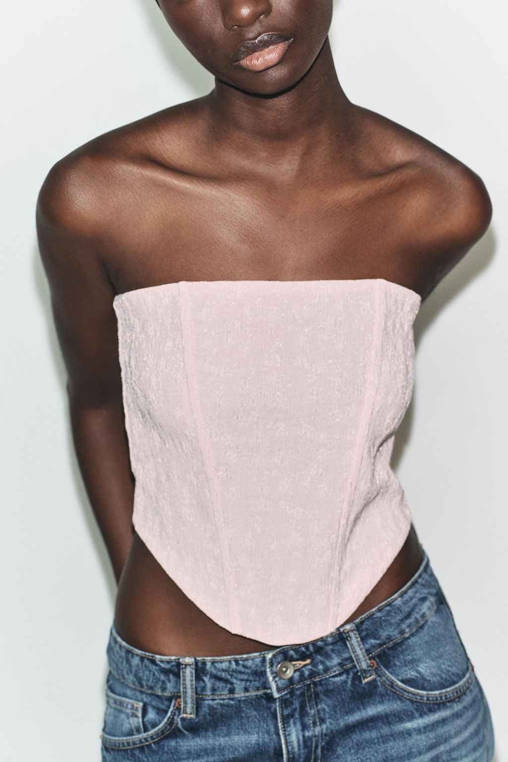 TOP CORSETERO TEXTURA / Rosa pastel - Zara фото 7