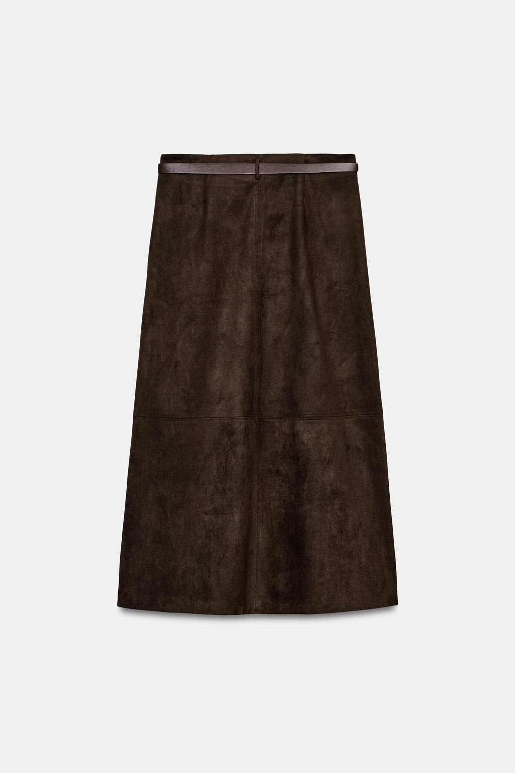 FALDA EFECTO ANTE CINTUR?N / Marr?n chocolate - Zara фото 8