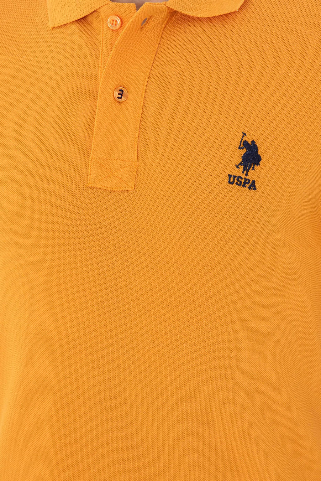 Мужская темно-желтая базовая футболка с воротником-поло Неожиданная скидка в корзине - U.s. polo assn фото 7