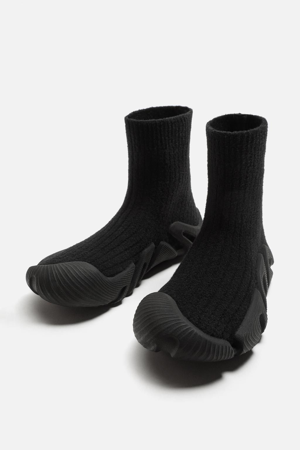 KNITTED HIGH-TOP TRAINERS - Zara фото 5