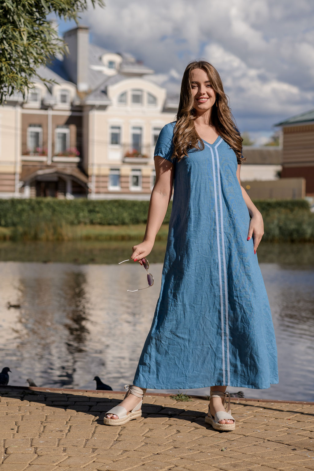Платье в стиле casual 100% лен - Новый лен фото 9