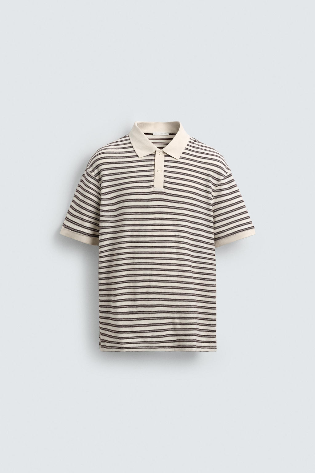 POLO REGULAR FIT JACQUARD RAYAS / Crudo / Marino - Zara фото 6