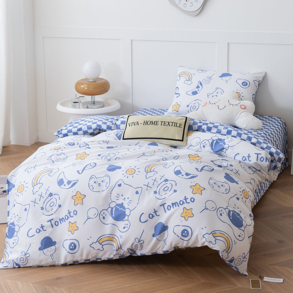 Комплект постельного белья на резинке Сатин Люкс KIDS 100% хлопок CDKR057 140*200*25/1.5 спальный/50-70 1 шт