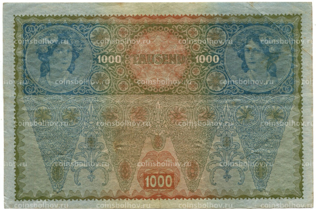 1000 крон 1902 года Австрия  надпечатка