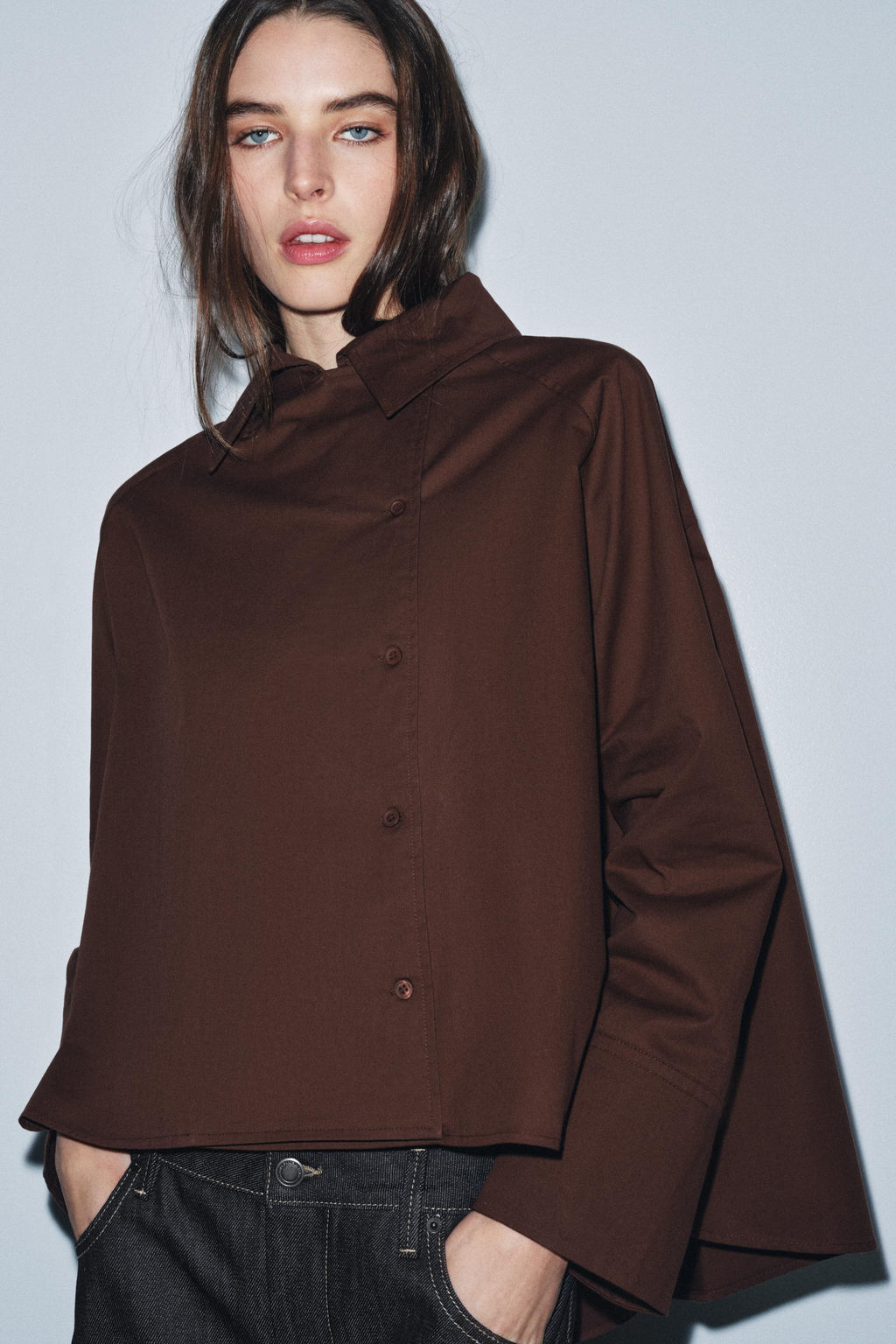ZW COLLECTION OVERSIZE PLEATED SHIRT