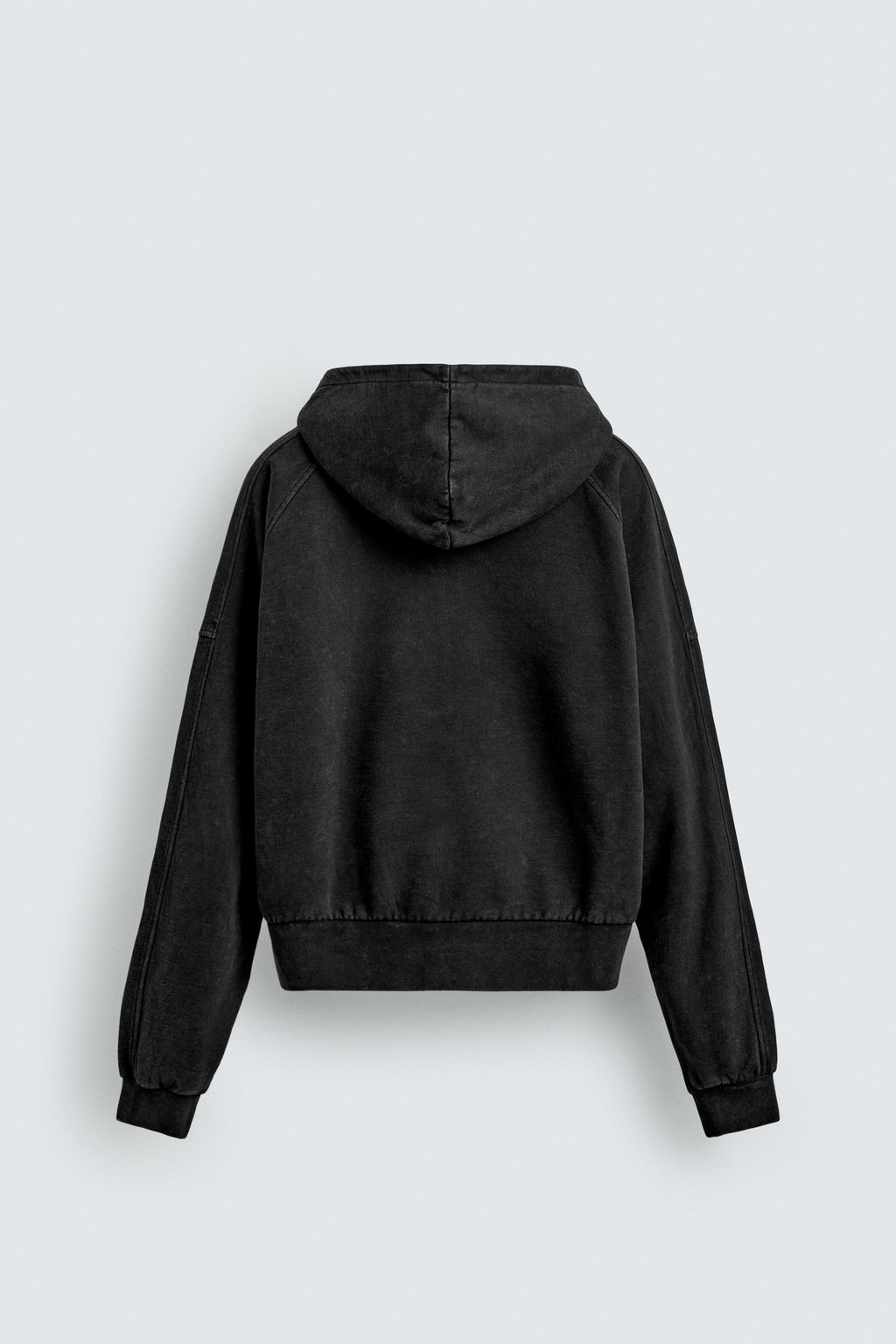 SUDADERA CROPPED FIT  CAPUCHA / Antracita oscuro - Zara фото 8