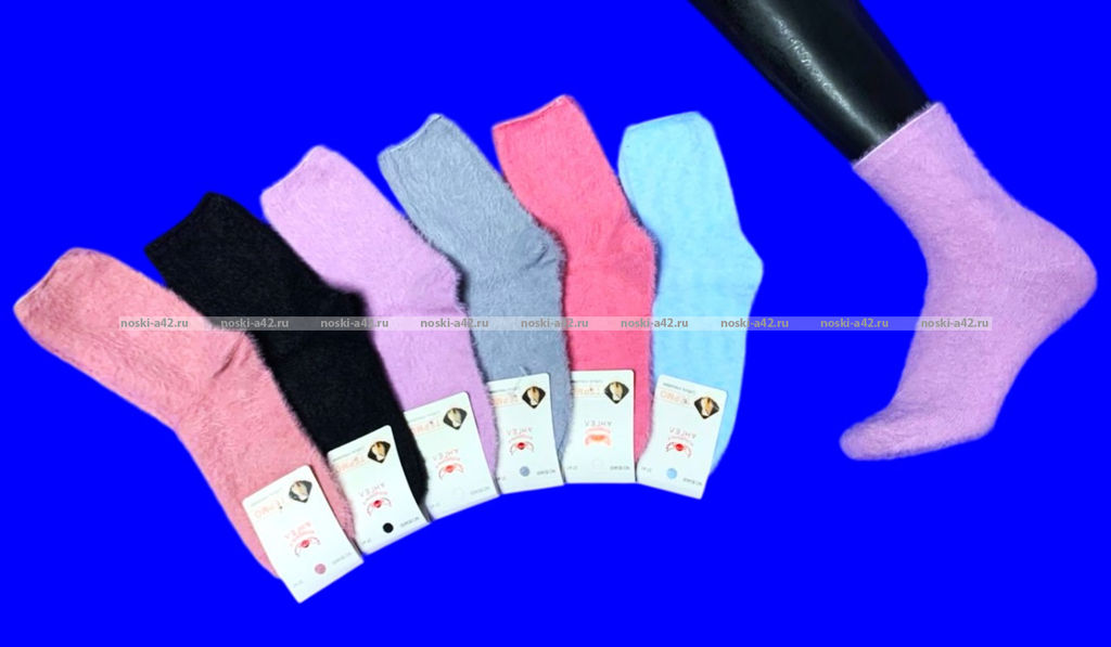 Цена за 10 пар.Термоноски ангора шерсть из меха куницы арт. 3400