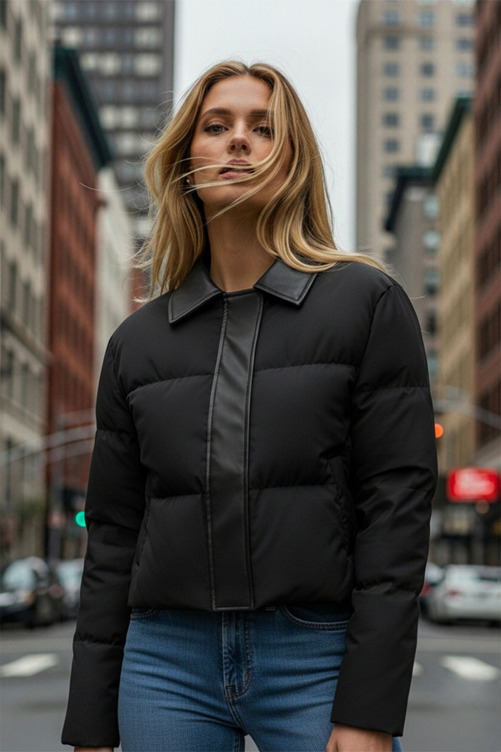 Siyah Oversize Kal?p Yakas? Suni Deri Detayl? Sisme MontTWOAW26MO00140 - Trendyolmilla фото 8