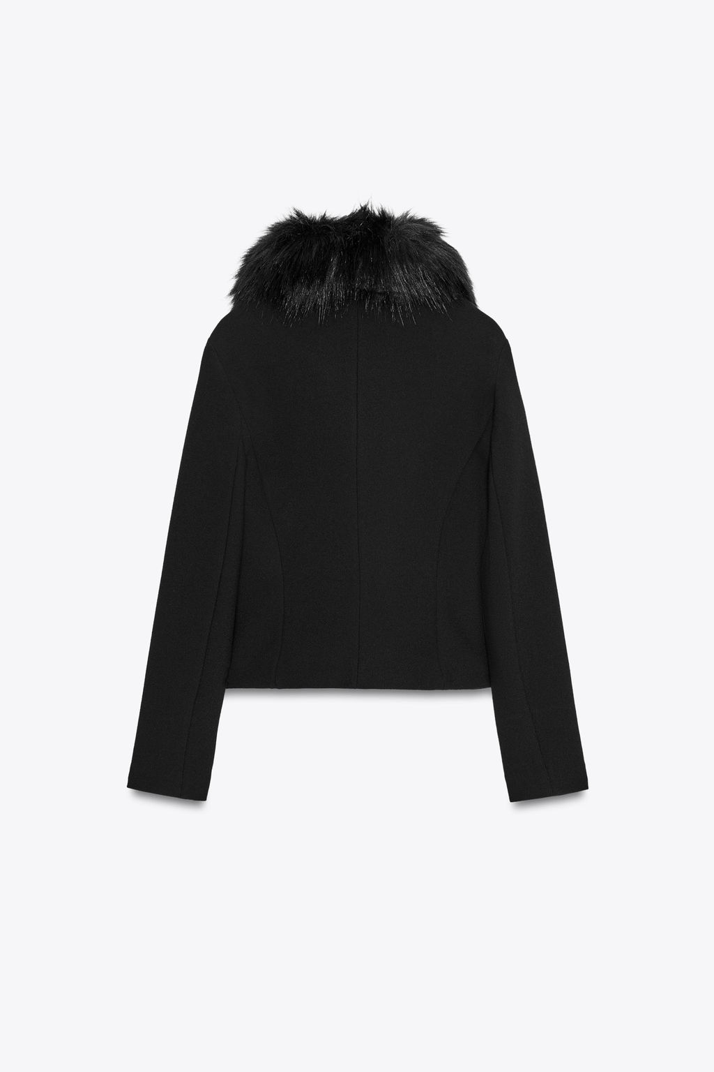 ZW COLLECTION FITTED FAUX FUR COLLAR JACKET - Zara фото 8