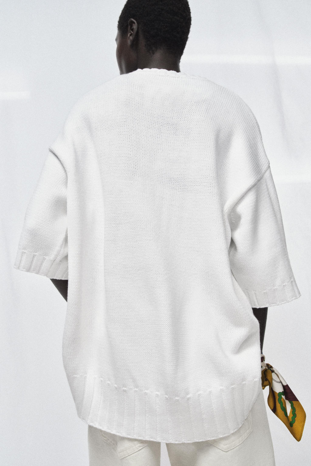KNIT SHORT SLEEVE JUMPER WITH ASYMMETRIC HEM - Zara фото 3