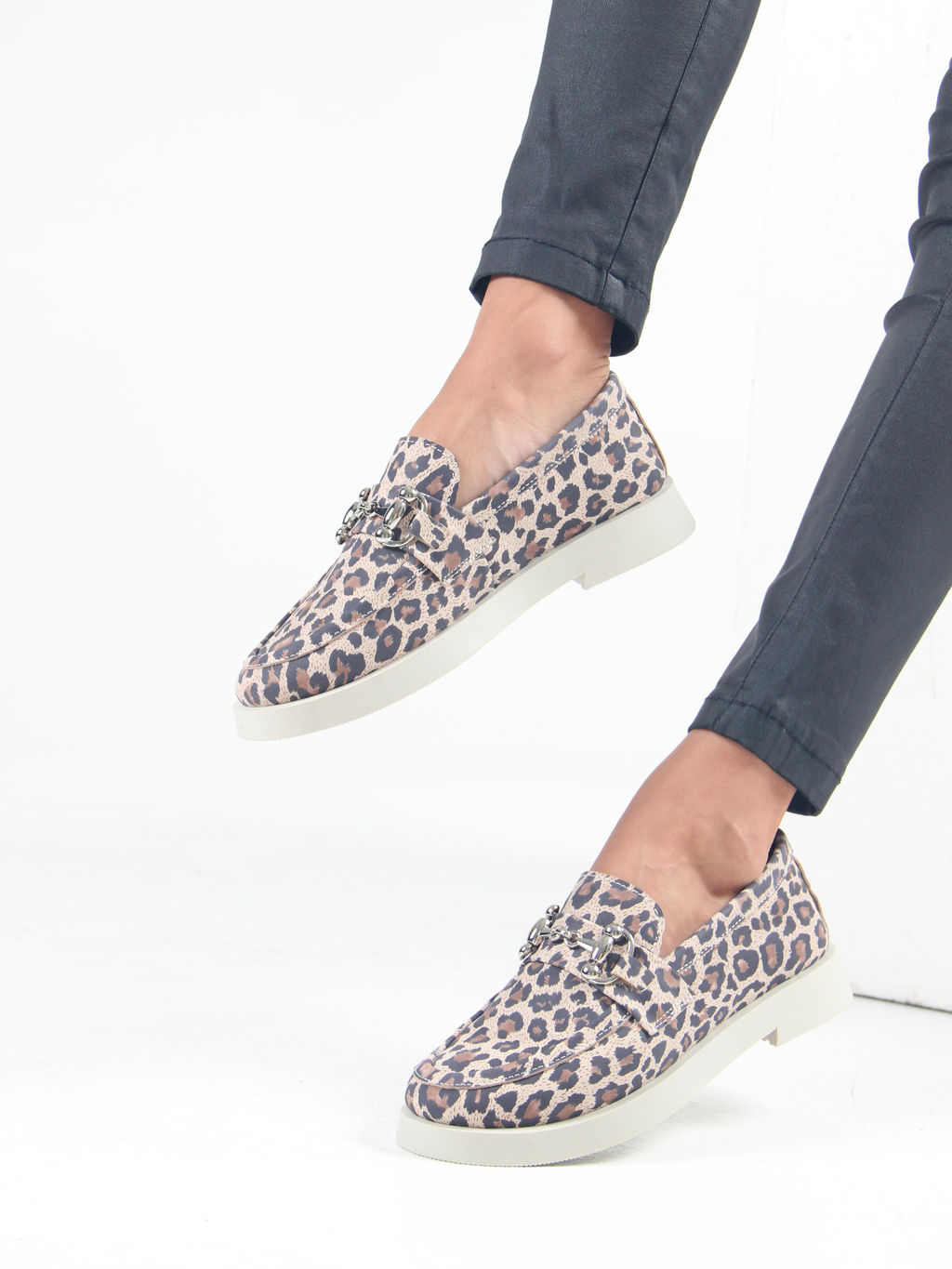 Лоферы туфли 172.1841be.Бежевый леопард
