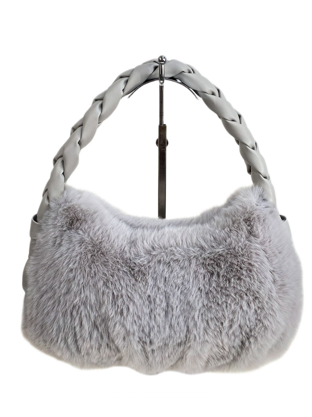 Женская сумка из искусственного меха, цвет серый - Greta фото 2