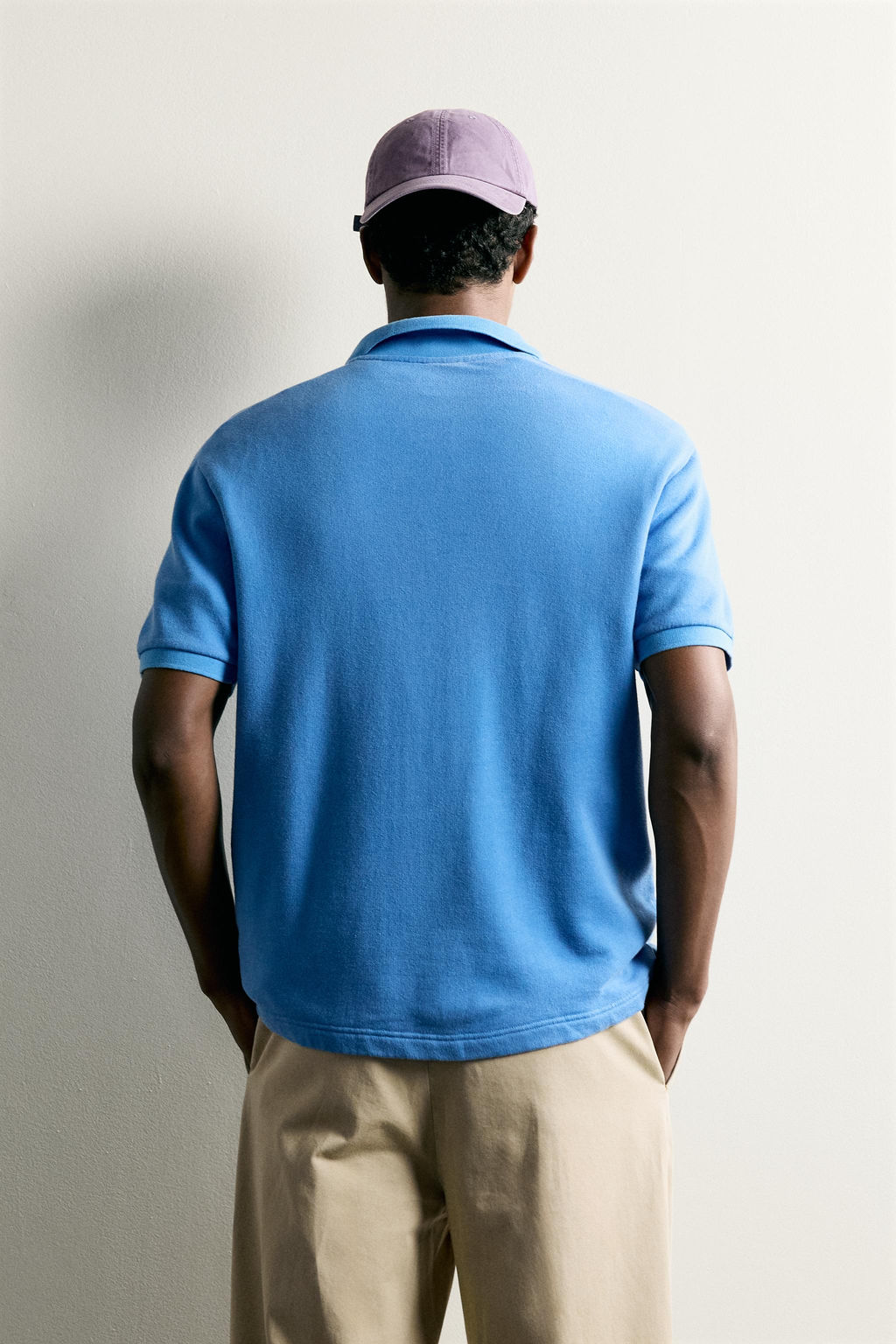 SUDADERA POLO REGULAR FIT MANGA CORTA / Azul - Zara фото 3