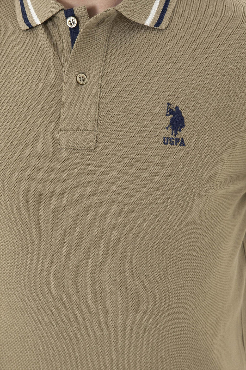 Мужская базовая футболка цвета хаки - U.s. polo assn фото 7