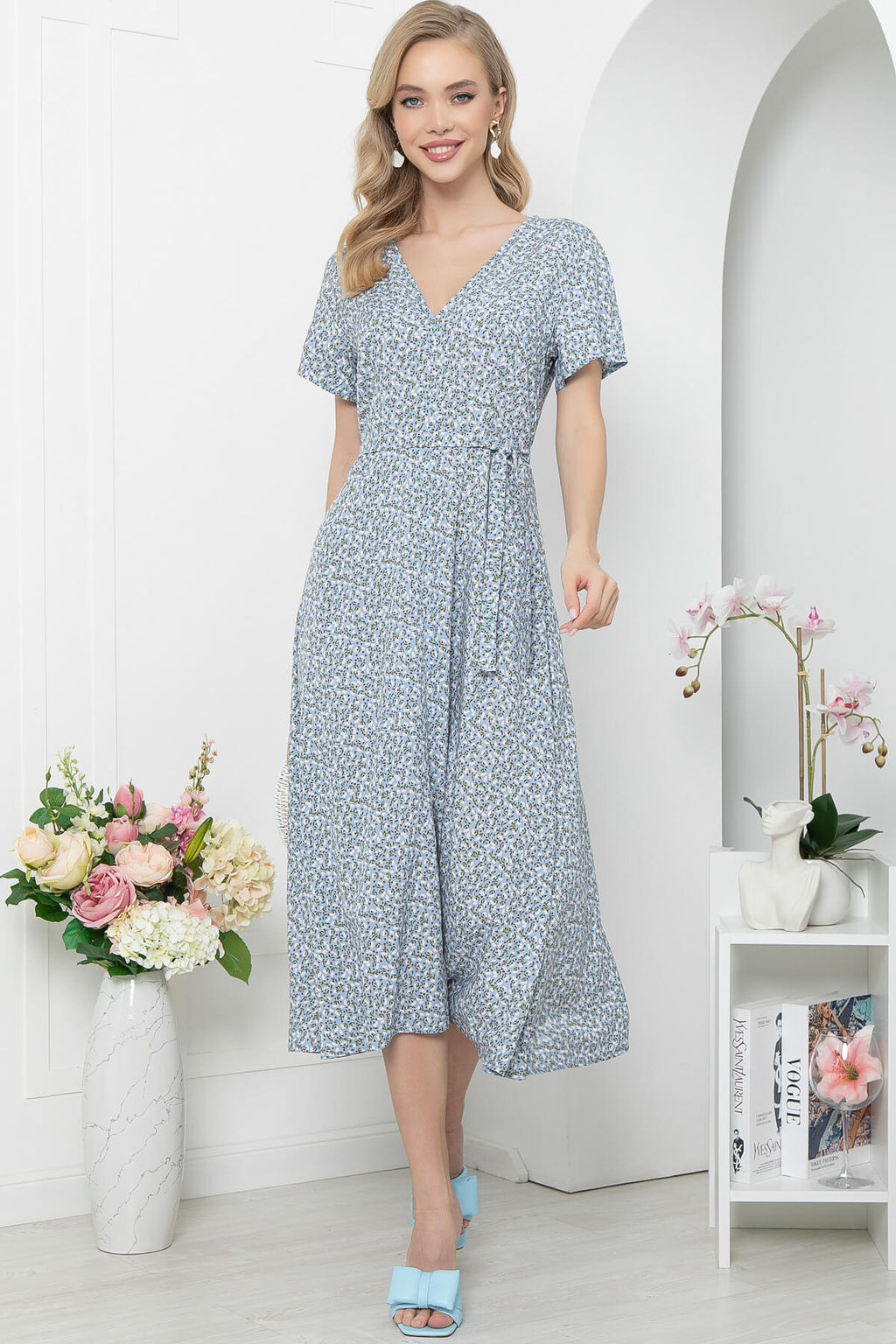 Платье Римские каникулы (голубое) П5605 - Lt collection фото 9