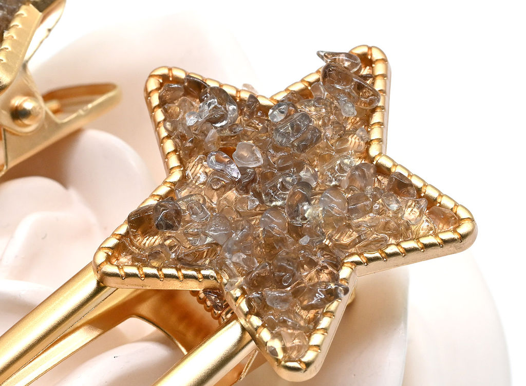 Заколка зажим Звезда с турмалином 7,5*3*1,8см - Радуга камня фото 22