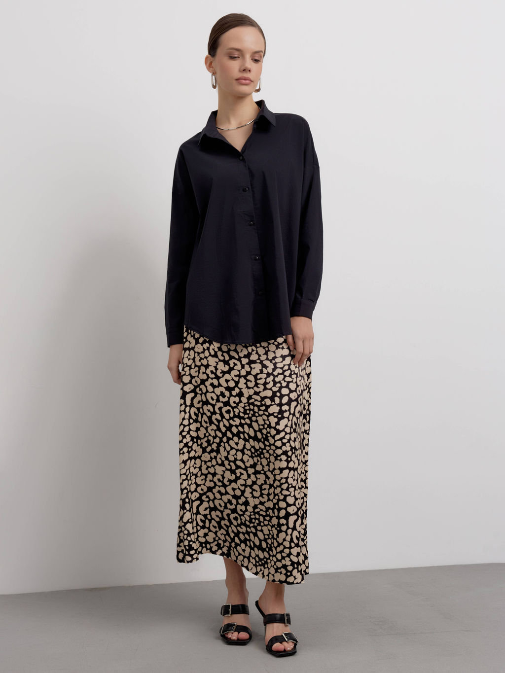 CONTE Юбка А-силуэта из премиальной вискозы LU 2615 leopard - Conte elegant фото 5