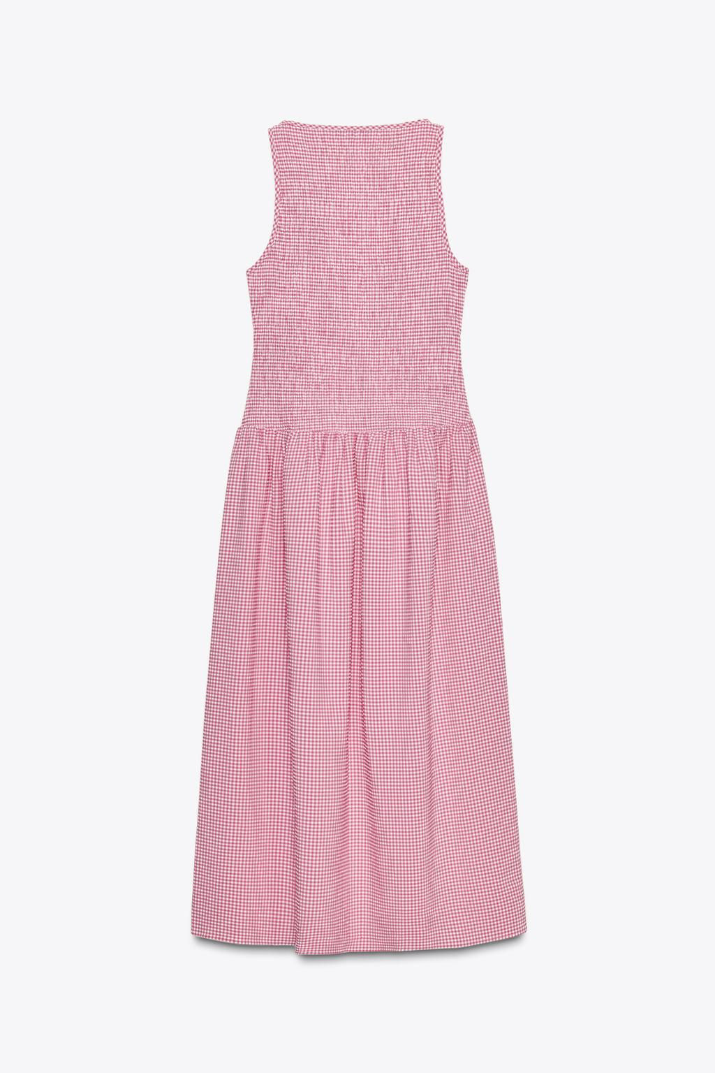 GINGHAM CHECK MIDI DRESS - Zara фото 8