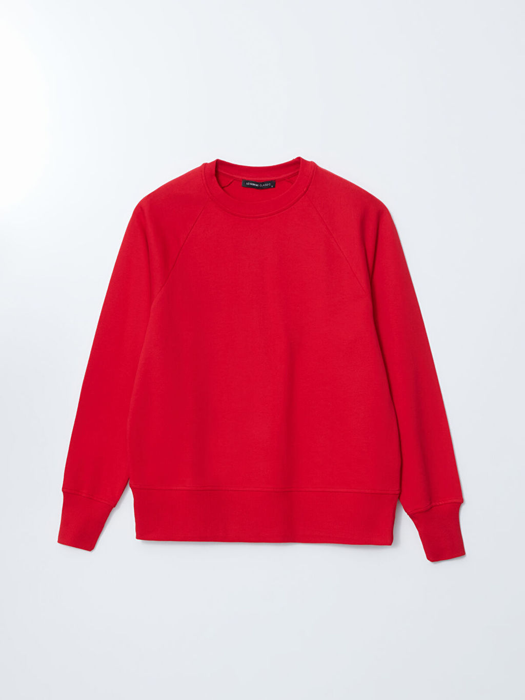 LC Waikiki Kirmizi Bisiklet Yaka Oversize Kad_n Sweatshirt
