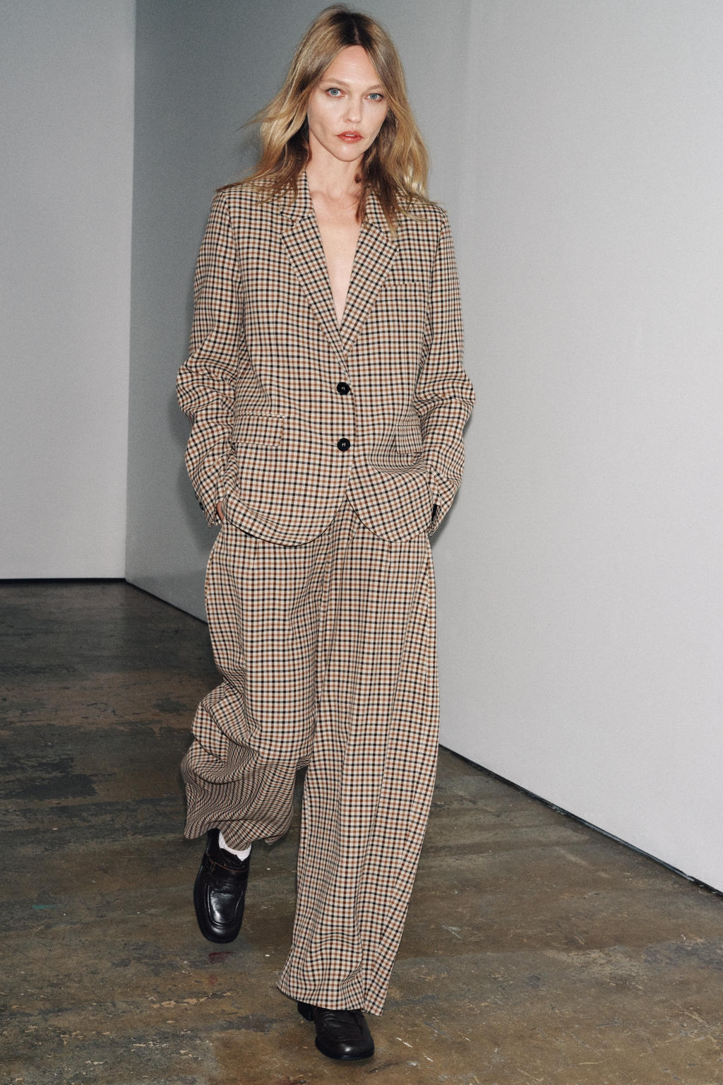 ZW COLLECTION CHECK STRAIGHT BLAZER - Zara фото 3