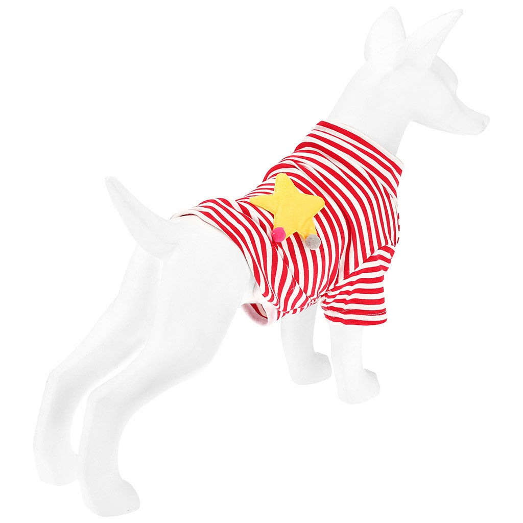 Пэт тойс (Pet toys) Одежда для собаки Тельняшка с принтом, р-р L, длина спинки 30см/обхват груди 44см/обхват шеи 30см, цвет-красно-белый, 100% полиэстер (Китай) - Домашняя мода фото 3