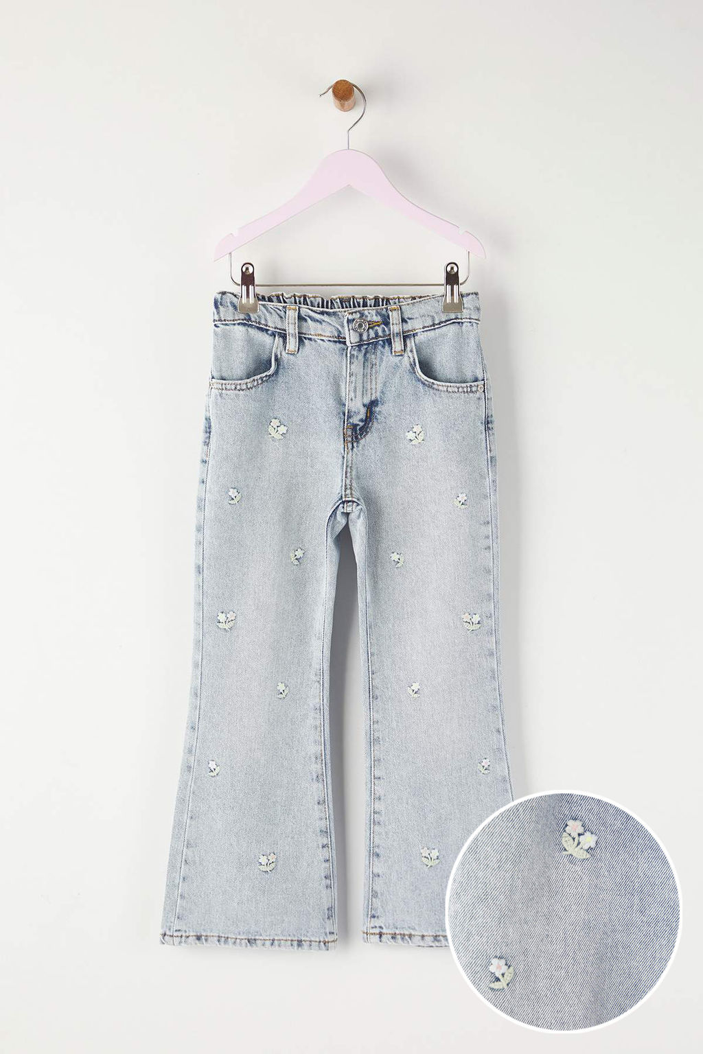 Mavi 100% Pamuk Cicekli Nak?sl?/Islemeli K?z Cocuk Denim Jeans TKDAW26JE00011 - Trendyolmilla фото 2