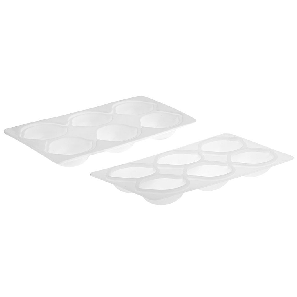 Форма силиконовая для муссовых десертов, пирожных и выпечки Лимон - 6 ячеек состоит из 2-х частей, 25,4х12,6х5,8см, размер ячейки 7х5х5,8см, цвет - белый (Китай) - Домашняя мода фото 3