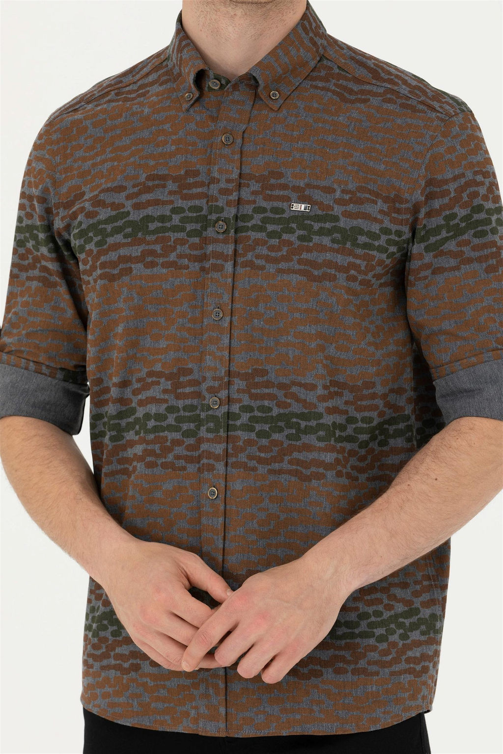 Мужская рубашка антрацитового цвета с длинным рукавом - U.s. polo assn фото 13