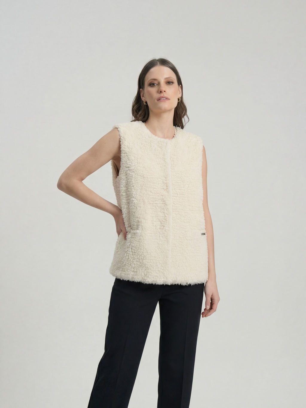 Жилет из кашемира женский 16147 кремовый
