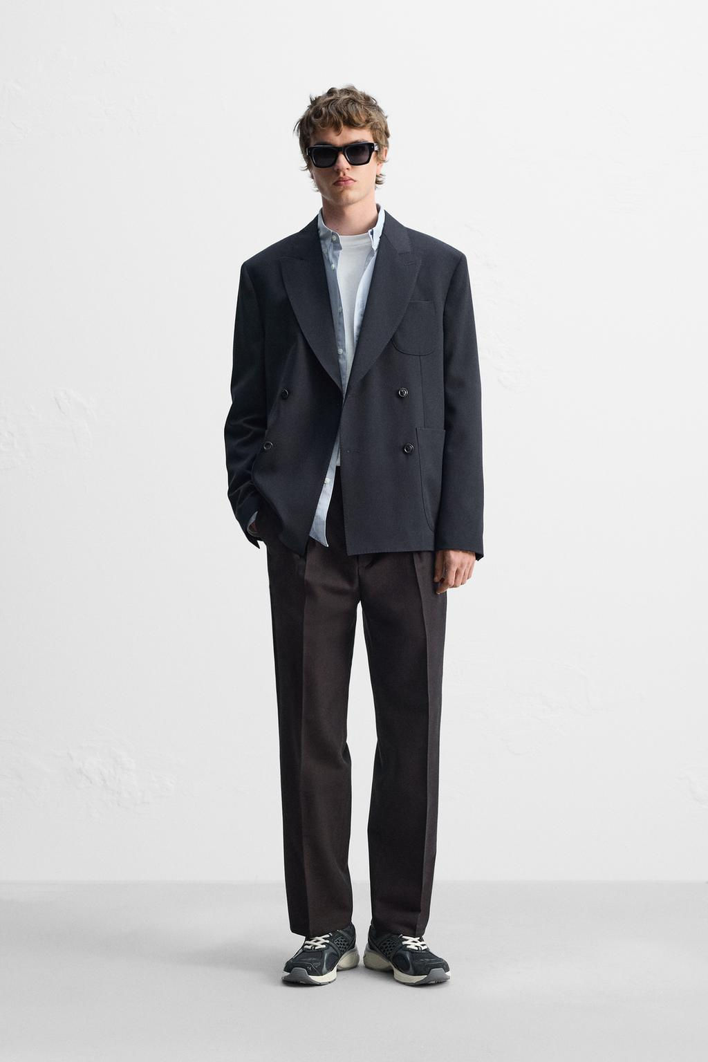 COTTON/WOOL PLEATED TROUSERS - Zara фото 11