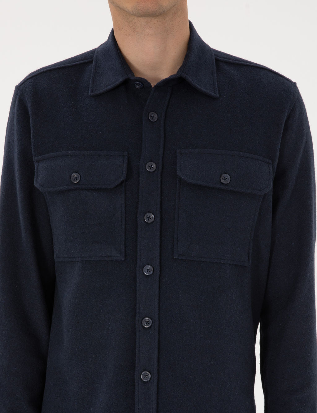 Lacivert Comfort Fit Uzun Kollu G_mlek