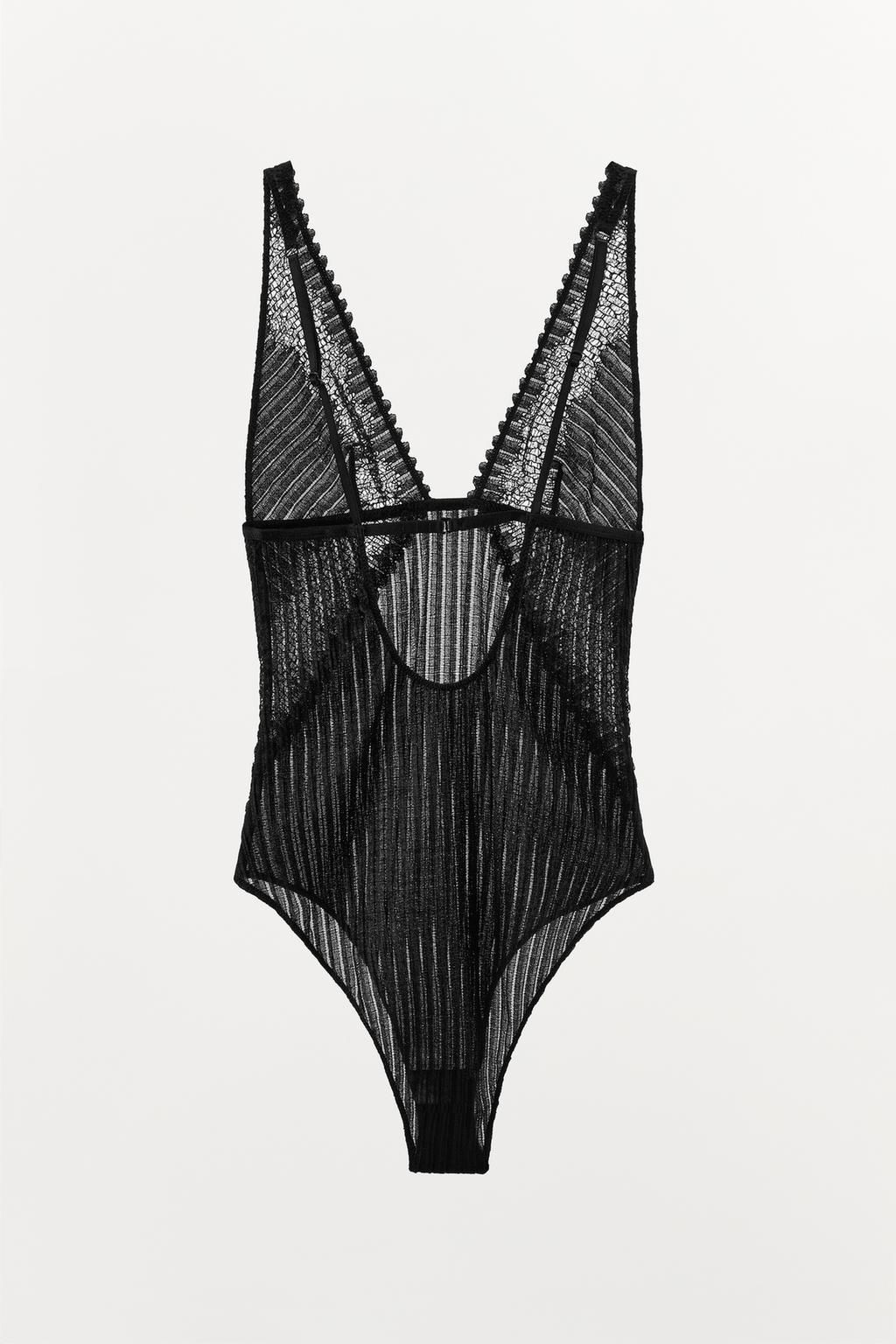 PLEATED LACE BODYSUIT - Zara фото 7