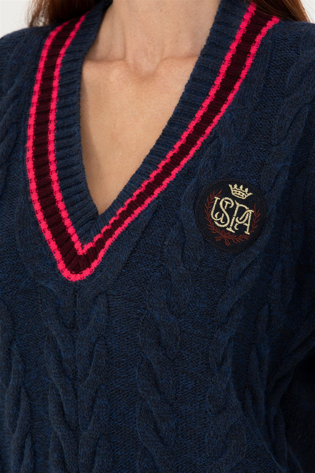 Женский темно-синий свитер - U.s. polo assn фото 7