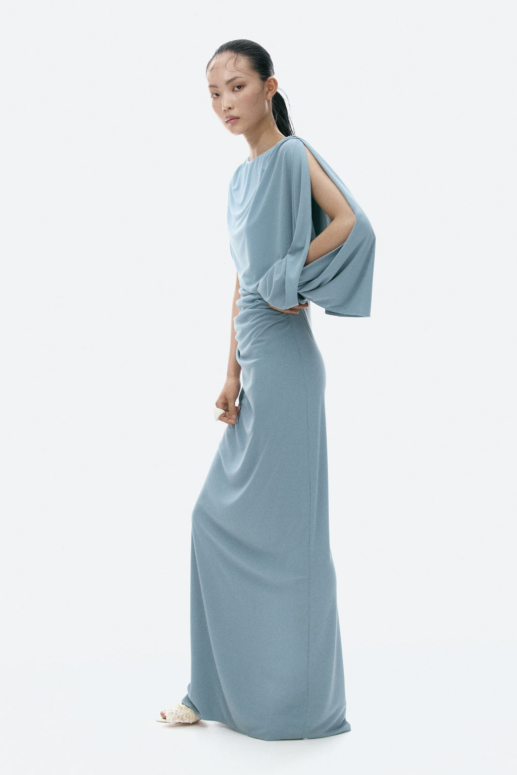 Vestido drapeado con capa decorativa - H&m фото 5