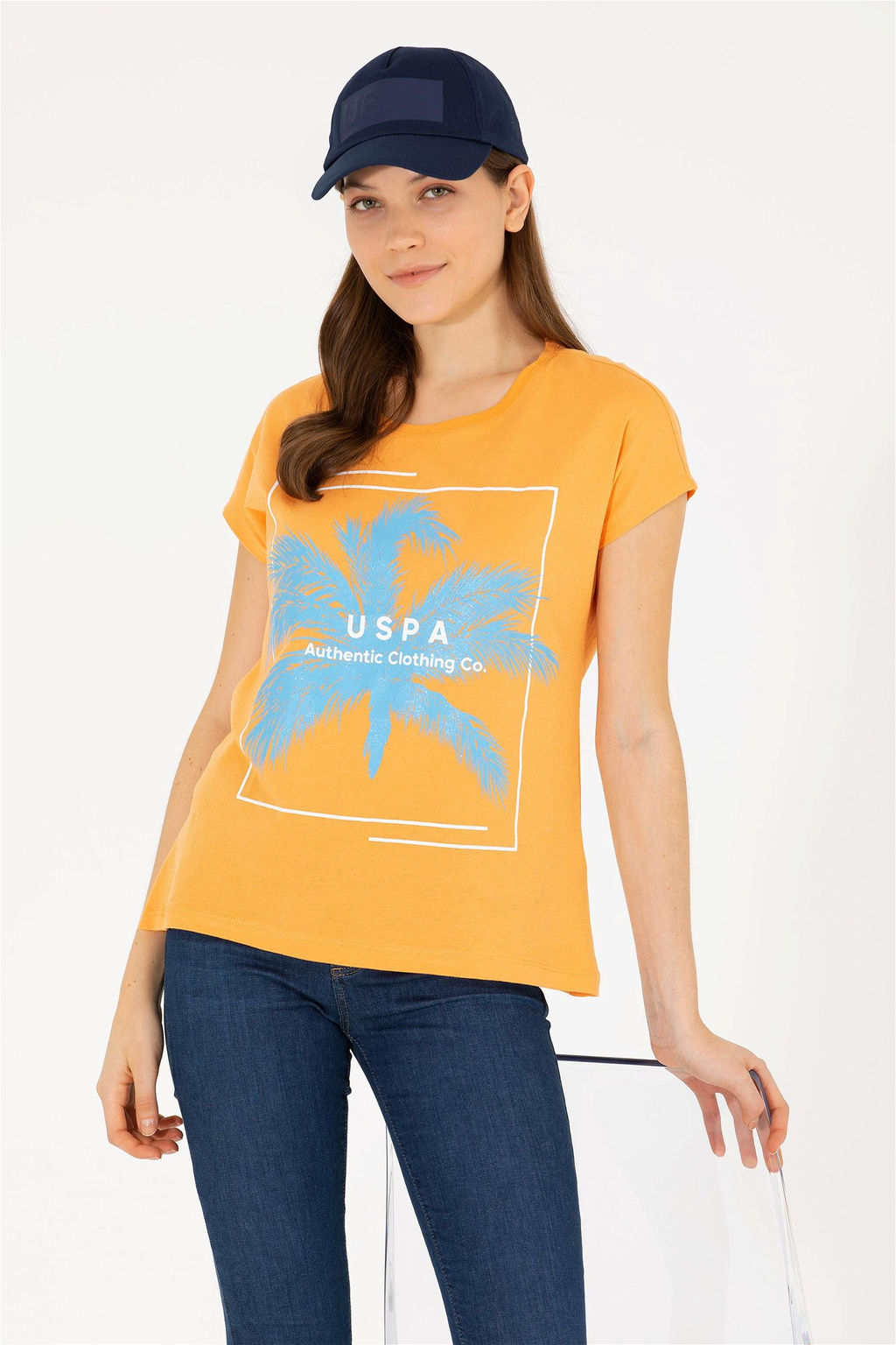 Женская оранжевая футболка - U.s. polo assn фото 8