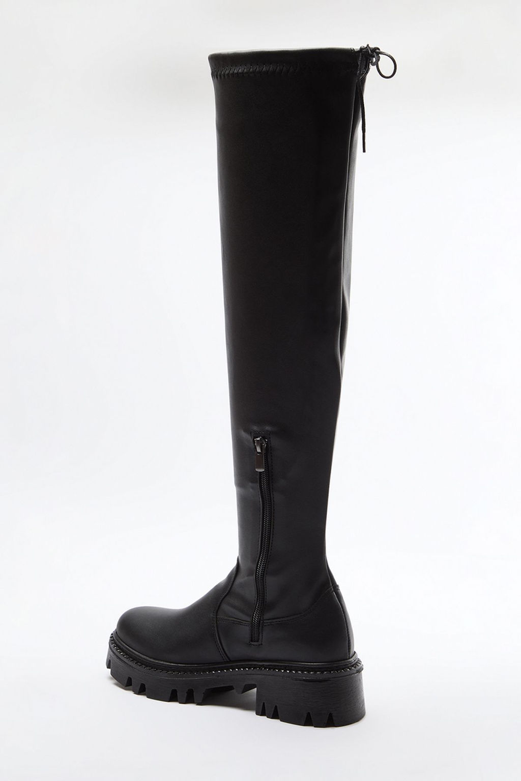 Trendyolmilla Shoes Siyah Strec Diz Ustu Kal?n Taban Kad?n Cizme TAKAW25CZ00014  фото 9