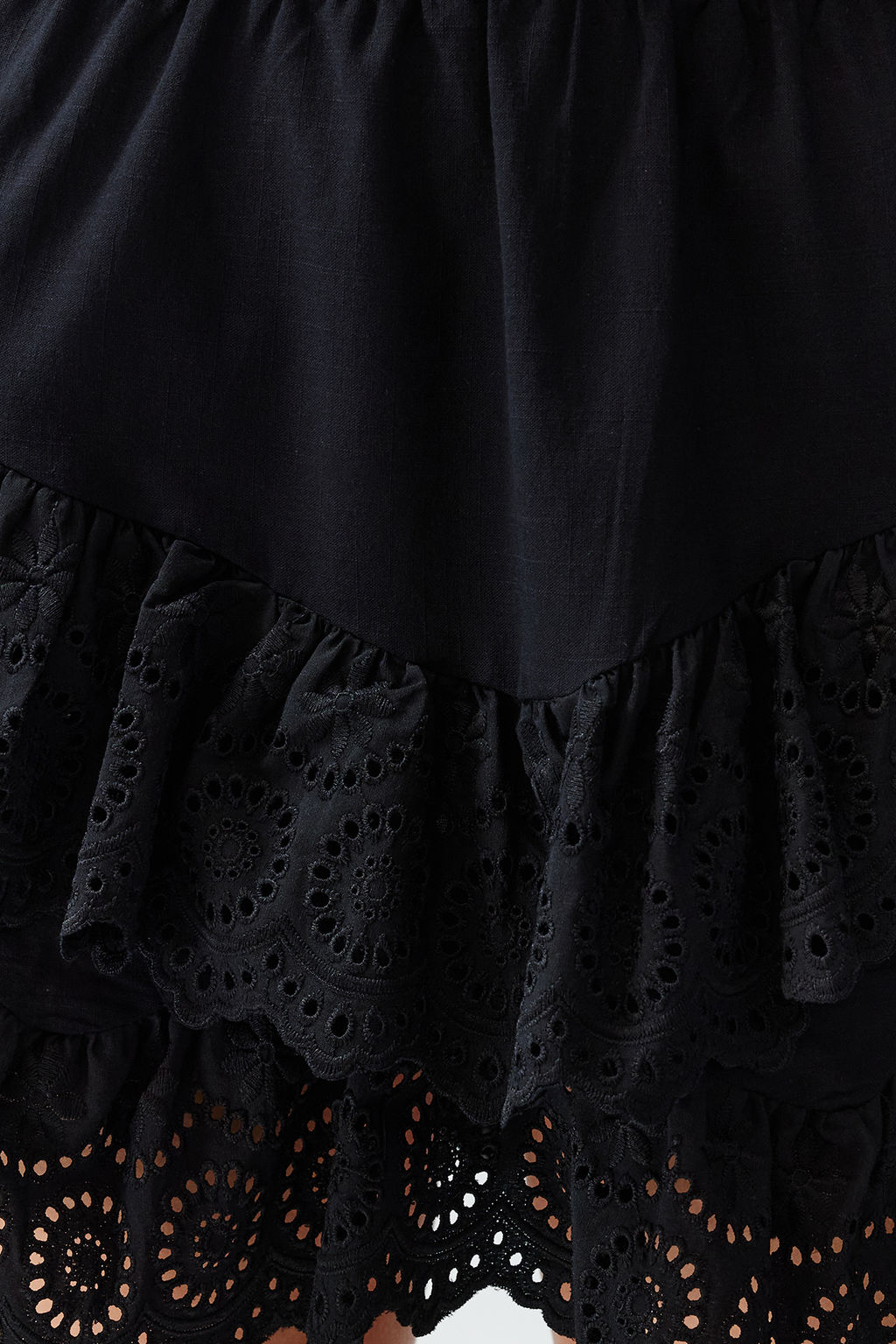 TRENDYOLMILLA Plaj Giyim Briddal Beyaz Mini Dokuma Brode Detayl? Flaml? Pamuk Plaj Etek TBESS24ET00004 фото 16