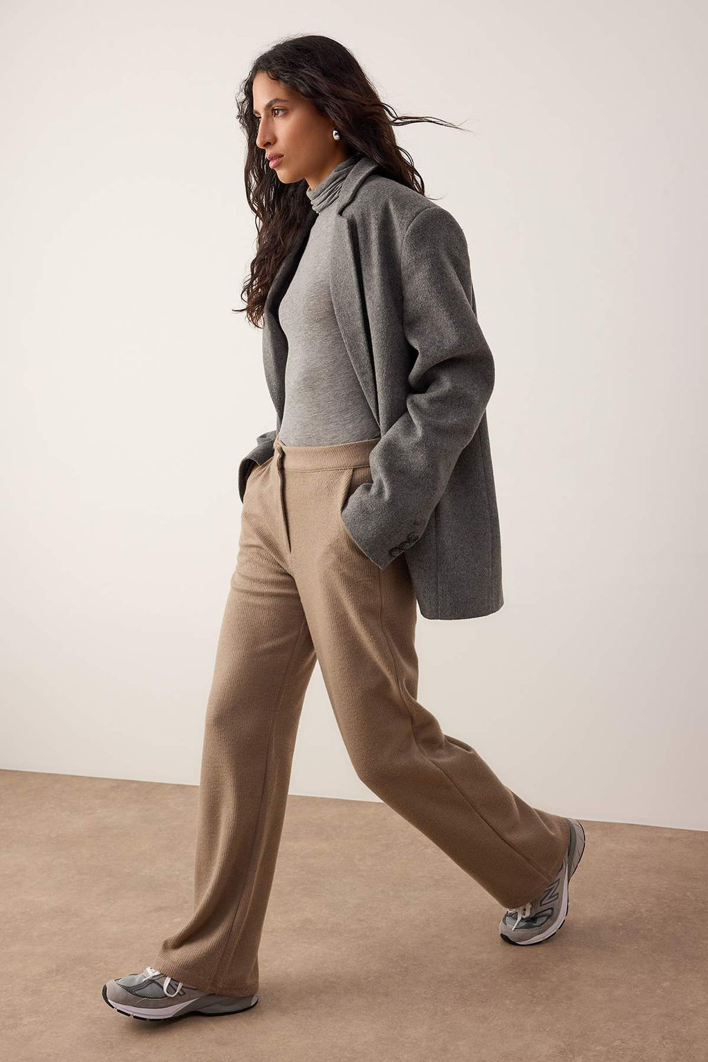 Vizon Wide Leg Kadife C?tc?tl? Esnek Orme Pantolon TWOAW26PL00114 - Trendyolmilla фото 2