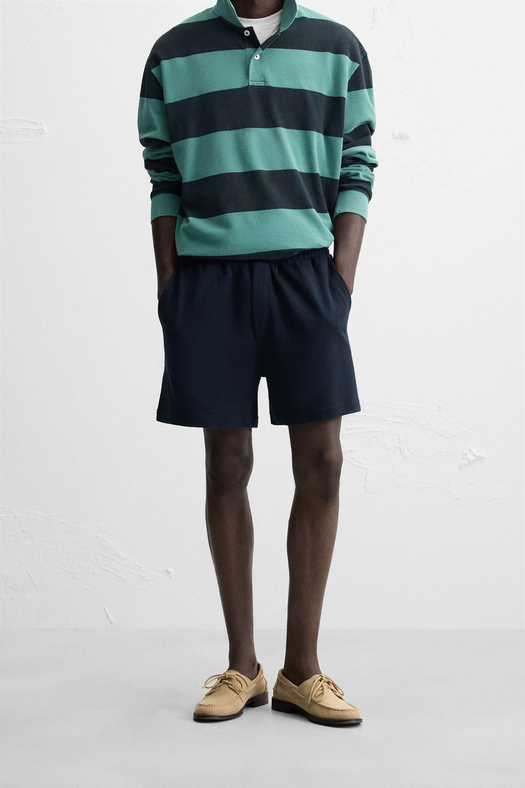 TEXTURED RELAXED FIT BERMUDA SHORTS - Zara фото 2